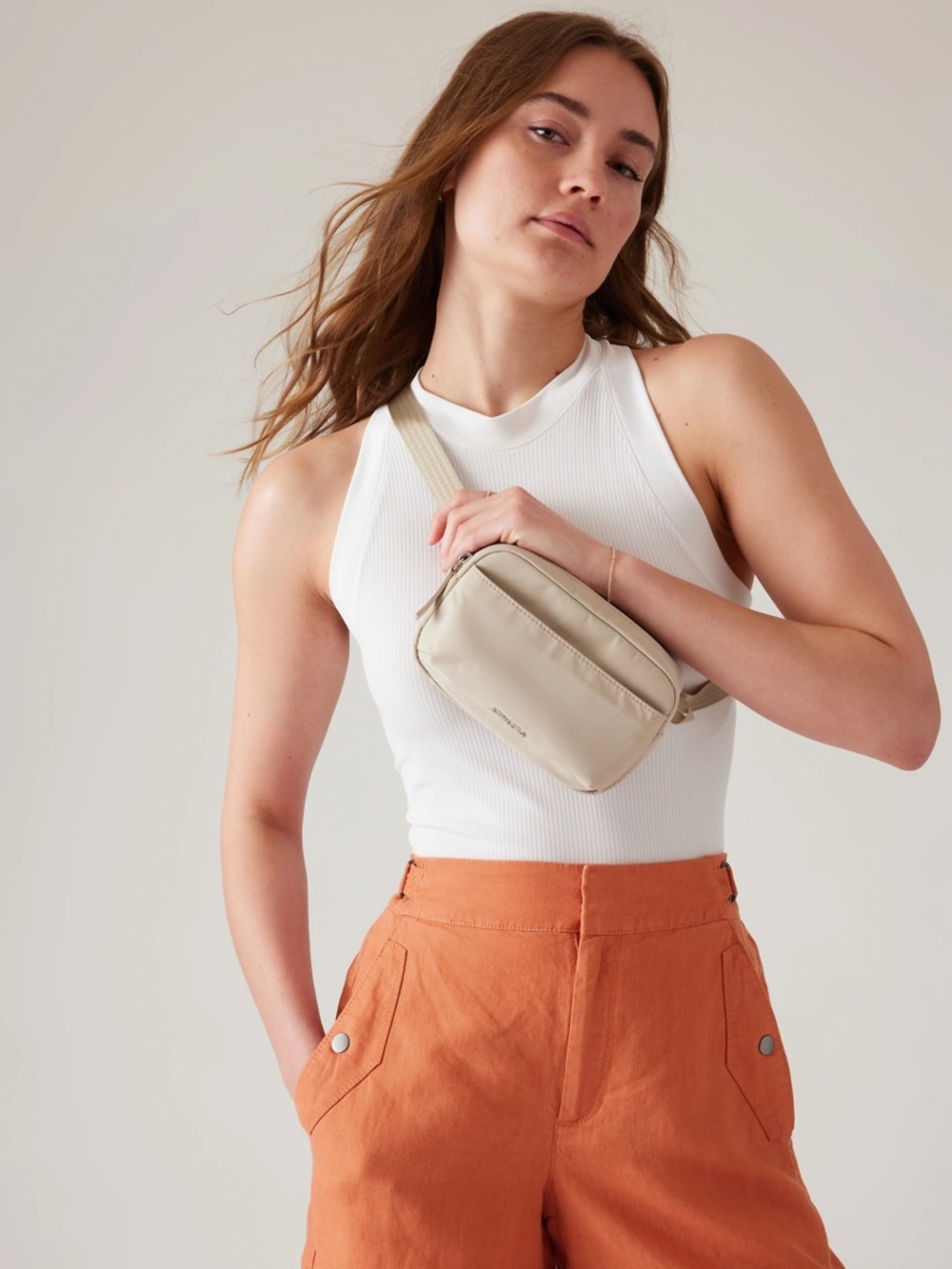 Athleta Beige Crossbody Belt Bag